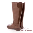 【CUMAR】復古擦色異材質拼接長靴(棕色)