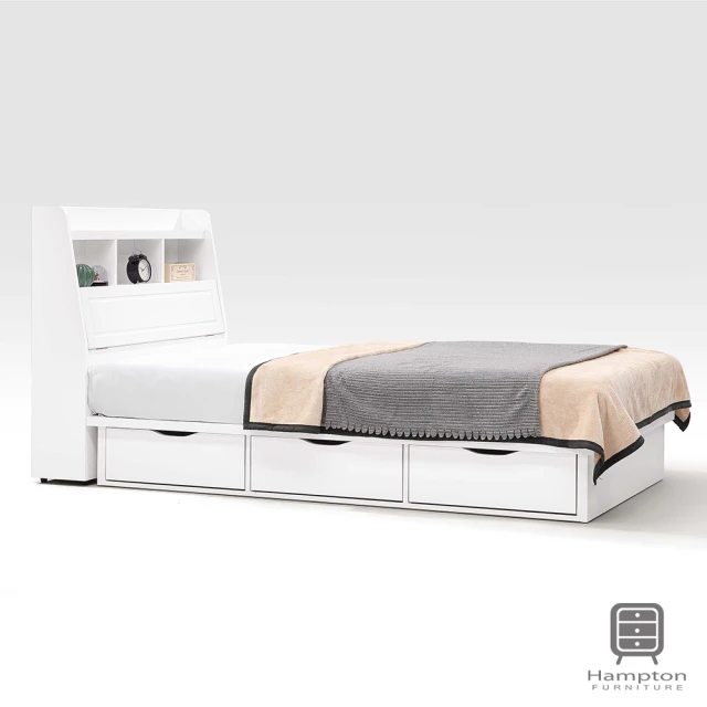 文創集 維爾3.5尺單人衣櫃式三抽床台組合(衣櫃床頭＋三抽床