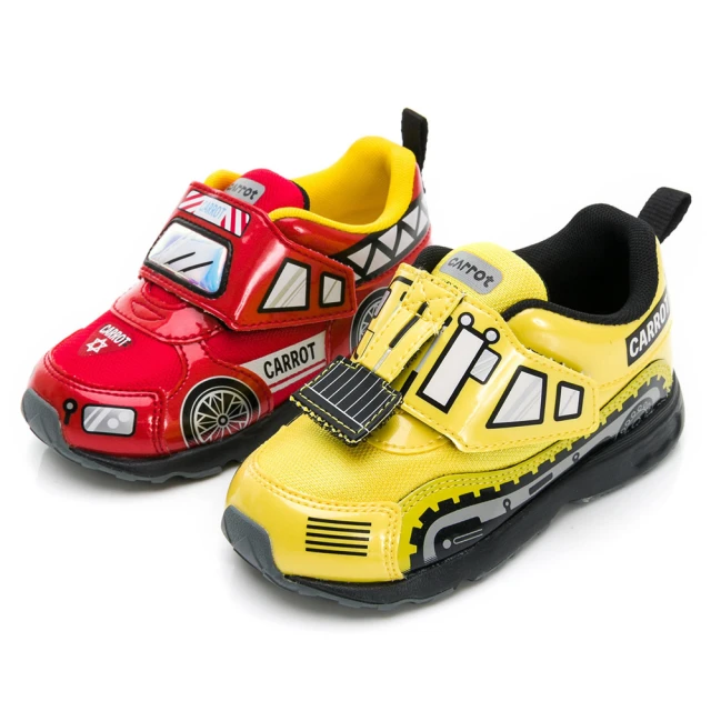 MOONSTAR 月星 童鞋玩耍系列3E寬楦小汽車鞋(紅、黃)