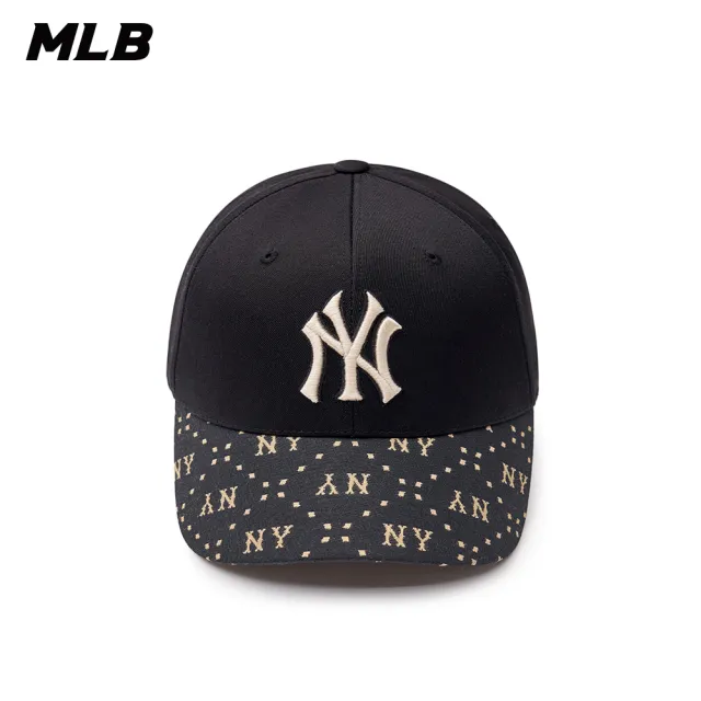 【MLB】可調式硬頂棒球帽 MONOGRAM系列 紐約洋基隊(3ACPM093N-50BKS)
