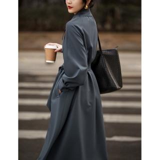 【巴黎精品】現貨+預購 風衣外套防風大衣(春秋寬鬆中長版修身女外套a1di55)