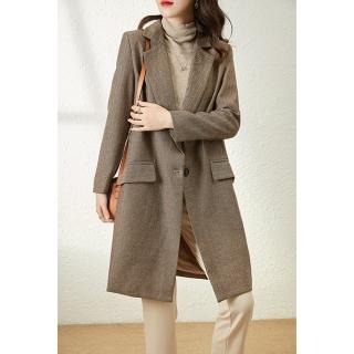 【巴黎精品】現貨+預購 風衣外套防風大衣(人字紋毛呢秋裝長版女外套a1di52)
