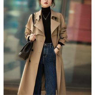 【巴黎精品】現貨+預購 風衣外套防風大衣(春秋韓版時尚垂感女外套2色a1di41)