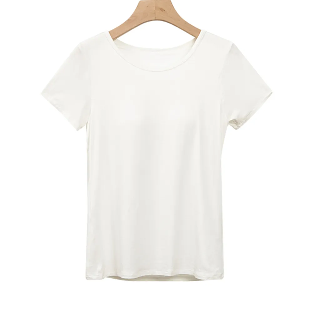 【CHANMODE 香茉】3件組莫代爾短袖舒適修身BRA TOP