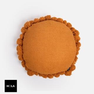 【HOLA】奧可利棉質手工編織抱枕50x50 琥珀黃