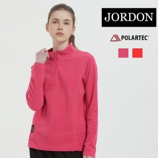 【JORDON 橋登】POLARTEC刷毛保暖 高性能排汗快乾 半開襟上衣(女T恤/女長袖/女上衣/半高領)