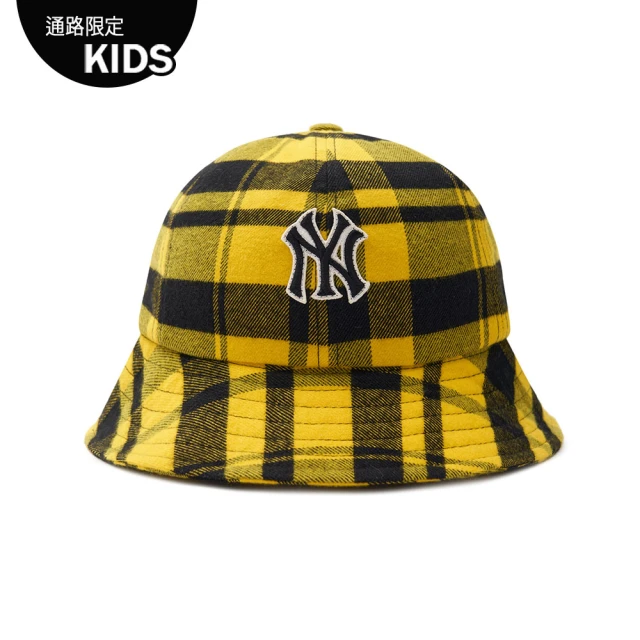 MLBMLB 童裝 圓頂漁夫帽 鐘型帽 童帽 CHECK系列 紐約洋基隊(7AHTK033N-50YES)