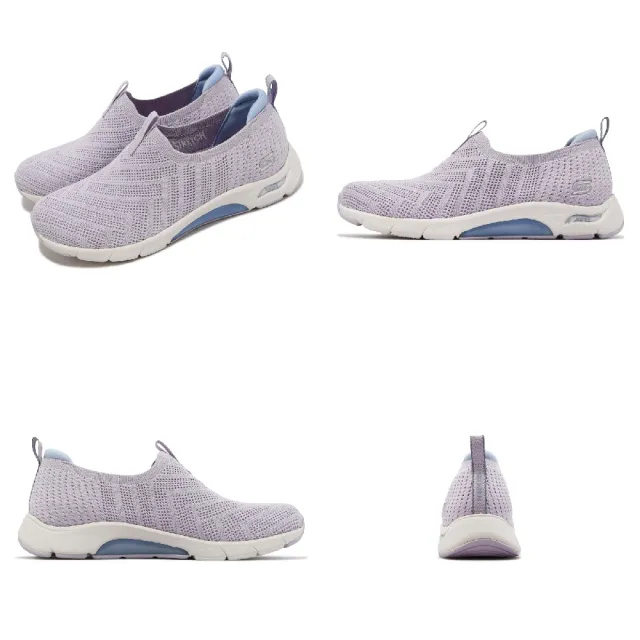 【SKECHERS】懶人鞋 Skech-Air Arch Fit 紫 藍 女鞋 緩震 套入式 針織 休閒鞋(104251-LAV)