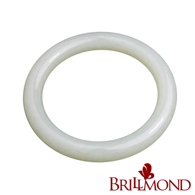 【BRILLMOND JEWELRY】天然羊脂白玉10MM圓骨鐲(52-57g 10MM 附鑑定書)