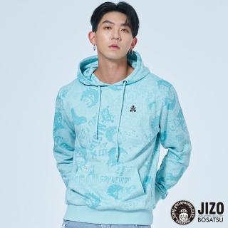 【BLUE WAY】男裝 趣味滿版連帽 長袖 上衣-地藏小王