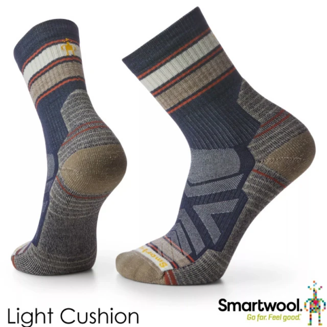 SmartWoolSmartWool 美麗諾羊毛 Merino Wool 機能戶外全輕量減震條紋中筒襪(SW001609-092 深海軍藍_兩入組)