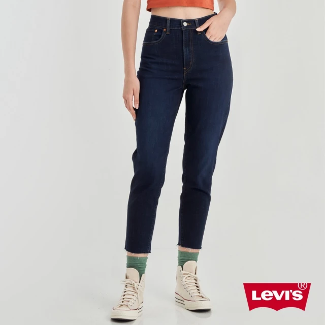 LEVIS 女款 上寬下窄 高腰修身窄管牛仔長褲 / 彈性布料 / 及踝款 原色 人氣新品