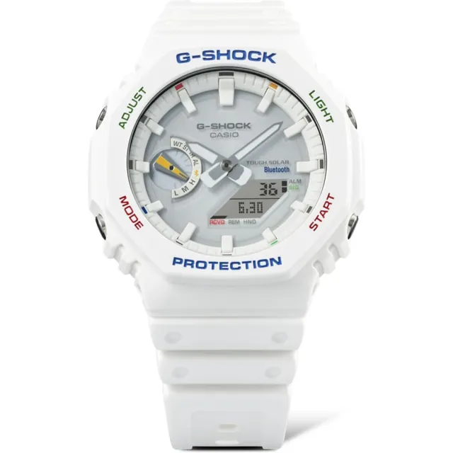 CASIO 卡西歐】G-SHOCK 農家橡樹系列/藍牙太陽能電力/45mm/白(GA