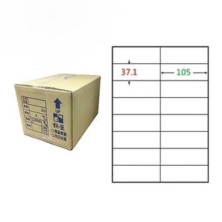 【鶴屋】A4電腦標籤 37.1x105mm 直角 16格 1000張入 / 箱(C37105 LX)