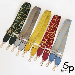 【Sp house】英文印花馬蹄包替換可調式包包背帶(12色可選)