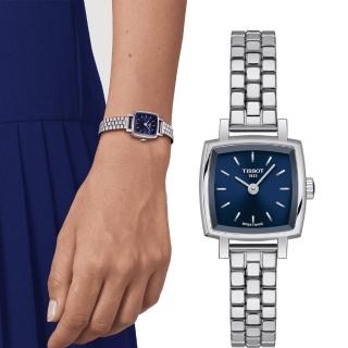【TISSOT 天梭 官方授權】LOVELY SQUARE 動人心絃雙針女錶 手錶(T0581091104101)