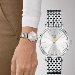 【TISSOT 天梭 官方授權】EVERYTIME 經典簡約大三針腕錶 手錶(T1432101101101)