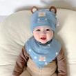 【Jonyer】新生兒純棉保暖帽 可愛卡通寶寶帽子 棉帽 胎帽(帽子+三角巾 2件組)
