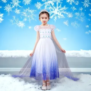 【六分埔禮品】冰雪-小孩艾紗公主裙-冰雪女王洋裝(生日裝扮公主派對禮服表演服女童角色扮演生日派對)