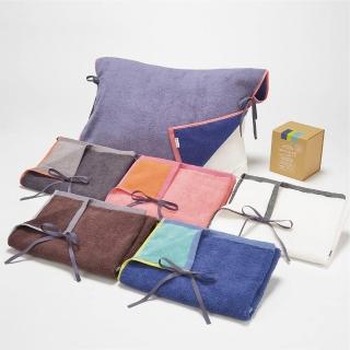 【京都西川】moussepuff系列撞色蓬鬆枕巾禮盒-1枚入(枕頭巾/枕巾/今治認證)