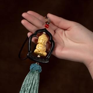 【KT DADA】汽車配件 車用掛件 汽車擺件 平安吊飾 汽車吊飾 車內飾品 紅瑪瑙 黃楊木車掛 吊飾 掛飾 吊墜