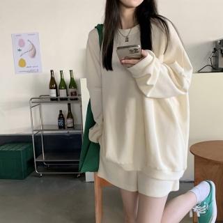 【D.studio】韓版復古設計感小眾寬鬆慵懶長袖上衣(套裝女裝衣服寬鬆上衣冬裝長袖t恤 P218 W241)