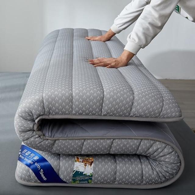 針織纖維棉單人床墊90*200cm厚約8cm灰色圖案隨機發貨(學生宿舍床墊/租屋床墊/日式床墊)