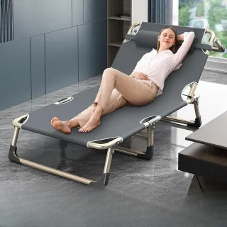 【KOLKO】高碳鋼折疊行軍床躺椅 - 方管加寬床面75cm款(快速收納 免安裝 輕巧 便攜 展開即用)