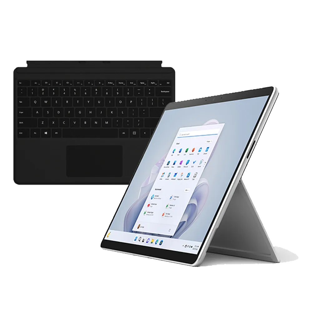 【Microsoft 微軟】黑鍵組★13吋i5輕薄觸控筆電(Surface Pro9/i5-1235U/8G/128G/W11-白金)