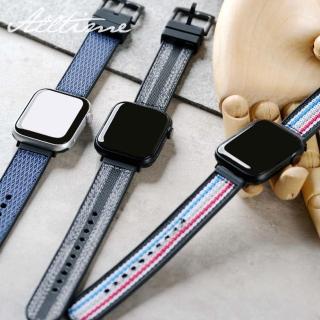 【ALL TIME 完全計時】Apple Watch 38/40/41/42（S10）mm 彩漾尼龍拚矽膠錶帶