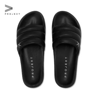 【PROJEXT】厚片拖 抗汙、防潑水皮革拖鞋 Scooter Slides Black Men(黑色 拖鞋/厚底/防臭/親膚)