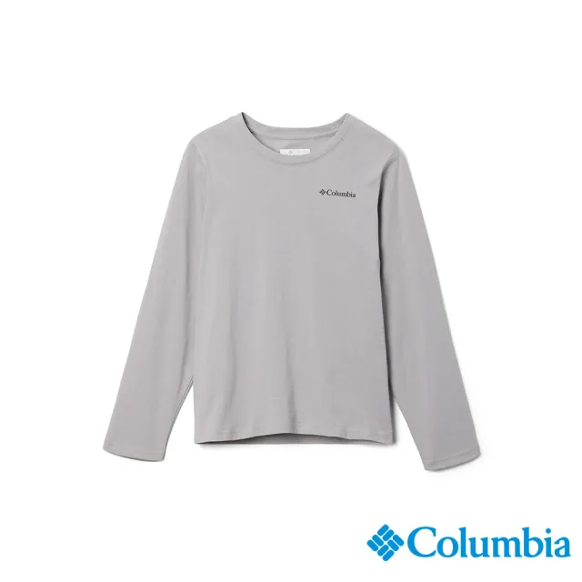 【Columbia 哥倫比亞】童款-Dobson Pass™ 印花長袖上衣-灰色(UAB50710GY/HF)