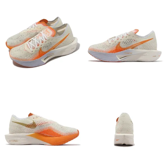 【NIKE 耐吉】競速跑鞋 Wmns Zoomx Vaporfly Next% 3 女鞋 米白 橘 碳板 輕量 馬拉松(FV3634-181)