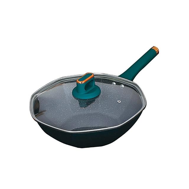 【鵝頭牌】麥飯石八角不沾深炒鍋32cm(CI-3200)