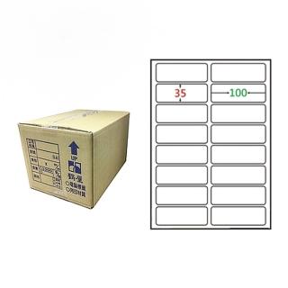 【鶴屋】A4電腦標籤 35x100mm 圓角 116格 1000張入 / 箱(L35102 LX)