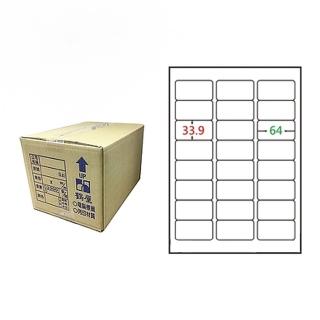 【鶴屋】A4電腦標籤 33.9x64mm 圓角 24格 1000張入 / 箱(L3464 LX)