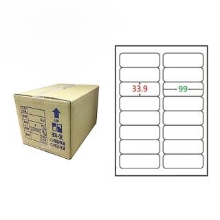 【鶴屋】A4電腦標籤 33.9x99mm 圓角 16格 1000張入 / 箱(L3499 LX)
