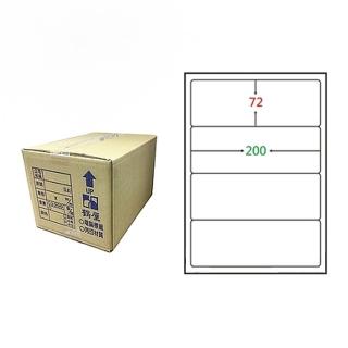 【鶴屋】A4電腦標籤 72x200mm 圓角 4格 1000張入 / 箱(L72200 LX)