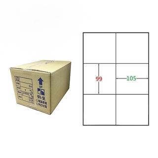 【鶴屋】A4電腦標籤 99x105mm 直角 6格 1000張入 / 箱(C99105 LX)