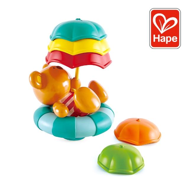 【德國Hape】假日泰迪漂浮傘堆堆樂(木製玩具/木頭玩具/彌月禮/生日禮)