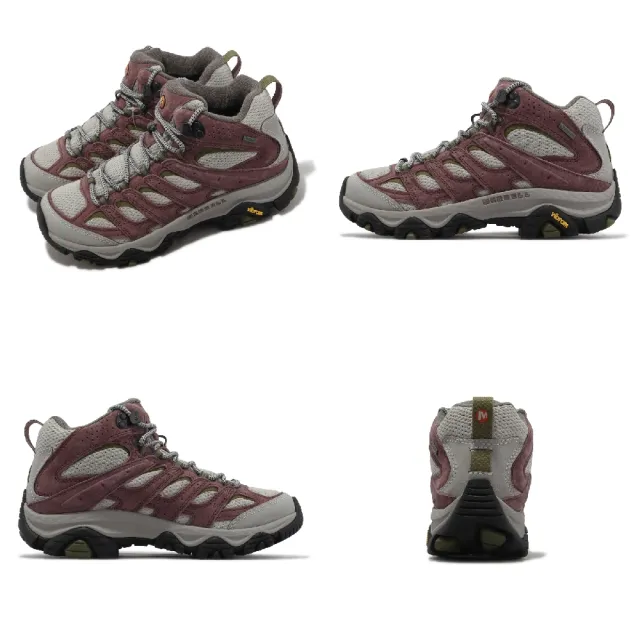 【MERRELL】戶外鞋 Moab 3 Mid GTX 女鞋 粉 灰 防水 Vibram 郊山 越野 中筒 登山(ML037496)