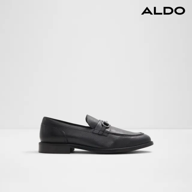 【ALDO】SCHERGERFLEX-一字金飾質感皮鞋-男鞋(黑色)