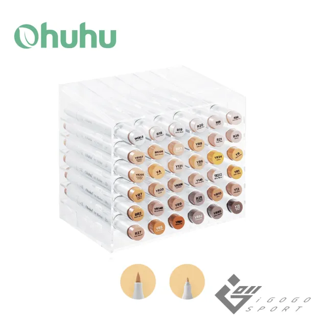 【Ohuhu】Honolulu B 36色雙頭酒精性麥克筆套組 - 膚色系