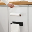 日式高碳鋼背膠式紙巾架 廚房免打孔紙巾保鮮膜收納架(1入)