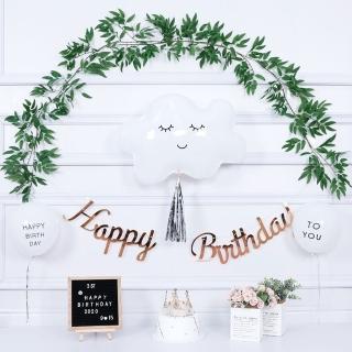 韓系文青可愛雲朵生日氣球組1組(生日氣球 派對佈置 寶寶周歲 慶生布置 車廂布置)