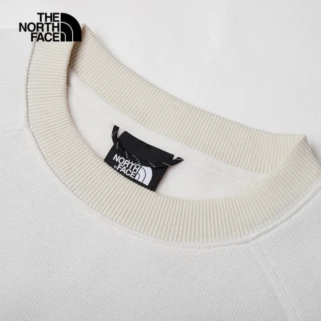 【The North Face 官方旗艦】北面UE女款白色舒適保暖大口袋長袖大學T｜83QB151