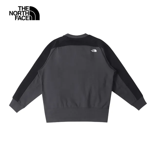 【The North Face 官方旗艦】北面UE女款黑色舒適保暖大口袋長袖大學T｜83QBKT0