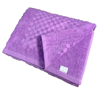 【ELEGANCE】歐普格紋毛巾被紫色