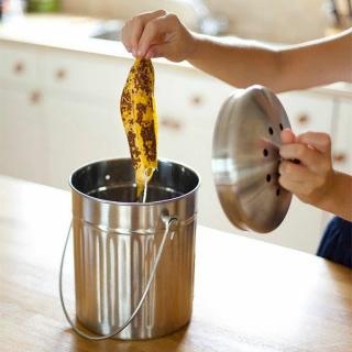 【KitchenCraft】復古不鏽鋼廚餘桶 5L / 回收桶 垃圾桶 收納桶 餿水桶