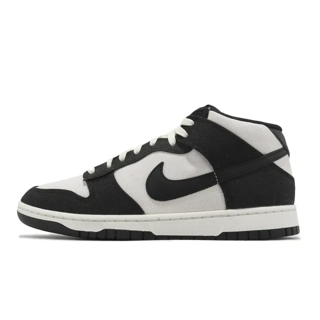 NIKE 耐吉】休閒鞋Dunk Mid Panda 米白黑熊貓帆布中筒男鞋女鞋(DV0830